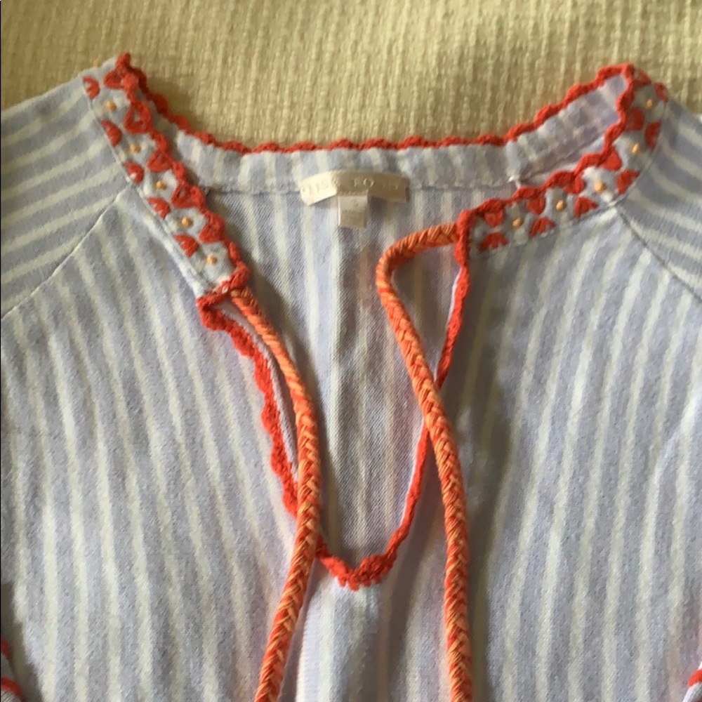 Lisa Todd Escape Tie Front Cotton Tunic Sweater